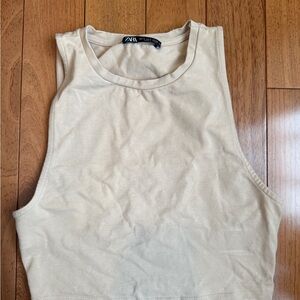 Zara Beige Sleeveless Tank Top
